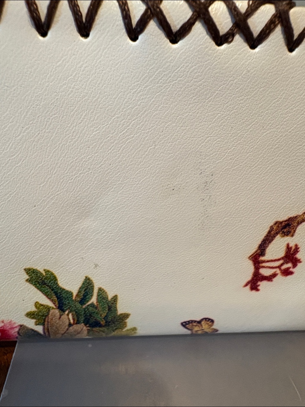 Floral Leather Wallet long wallet clutch Pink & Red Peony Print whip stitching - Picture 8 of 13